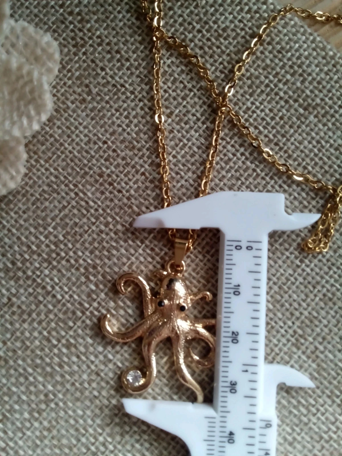 Collier pieuvre, doré avec zircons – photo 3
